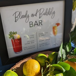 Bloody Mary and Bubbly Bar Sign, Instant Download