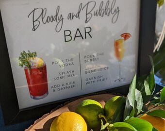 Bloody Mary and Bubbly Bar Sign, Instant Download