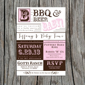 Printable Baby BBQ Invitation