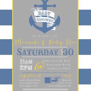 Printable Nautical Baby Shower Invitation - Etsy