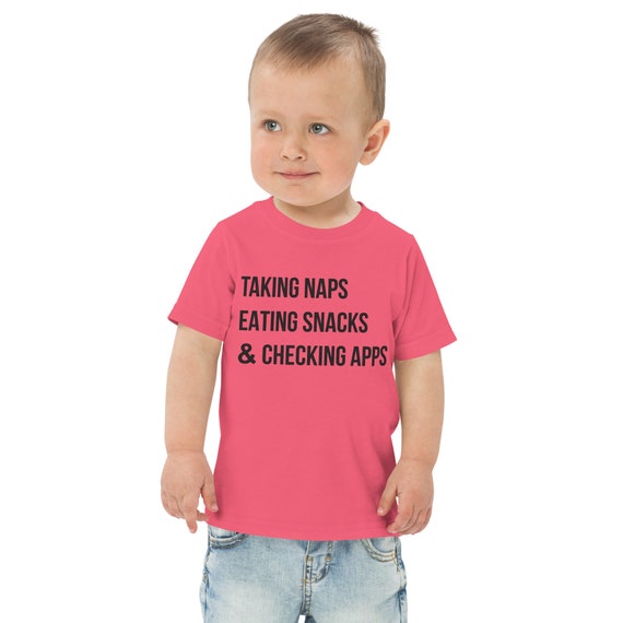 Taking Naps, Eating Snacks \u0026 Checking Apps Funny Kids Short Sleeve T-shirt  - Etsy