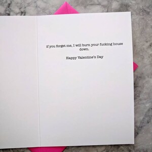 Valentine's Day My love is like a candle... Card funny, hilarious Valentine's day card with envelope image 2