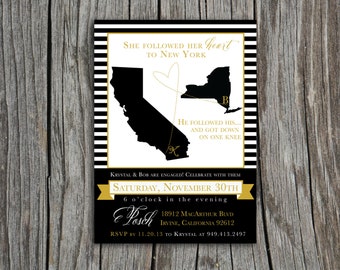Printable Customizable State Engagement Invitation