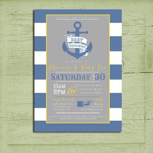 Printable Nautical Baby Shower Invitation