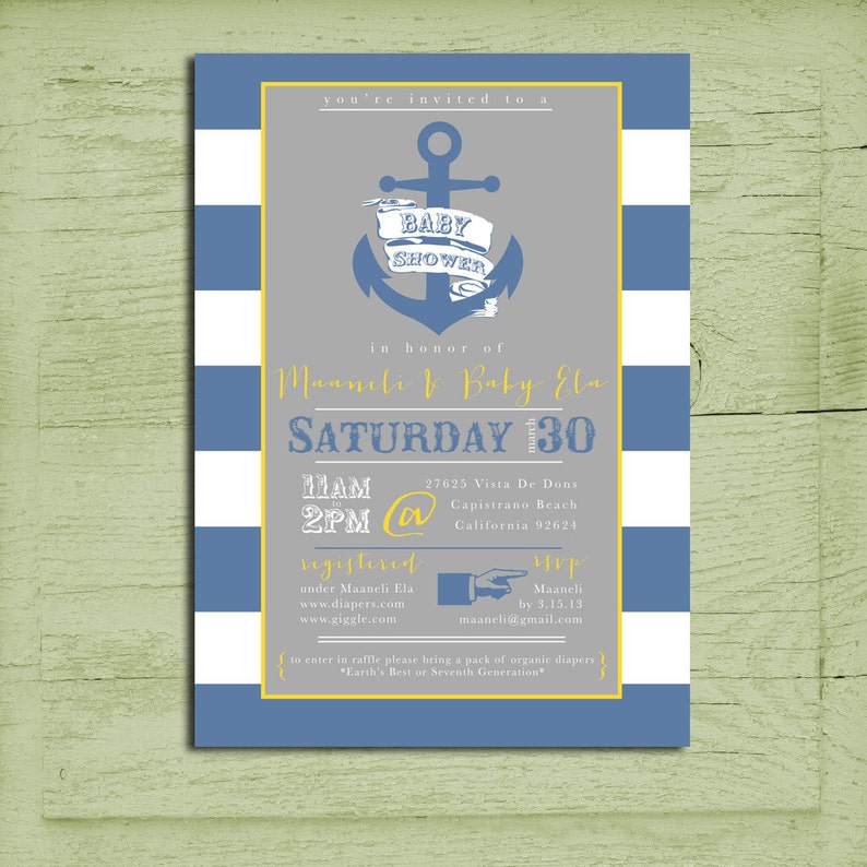 Printable Nautical Baby Shower Invitation - Etsy