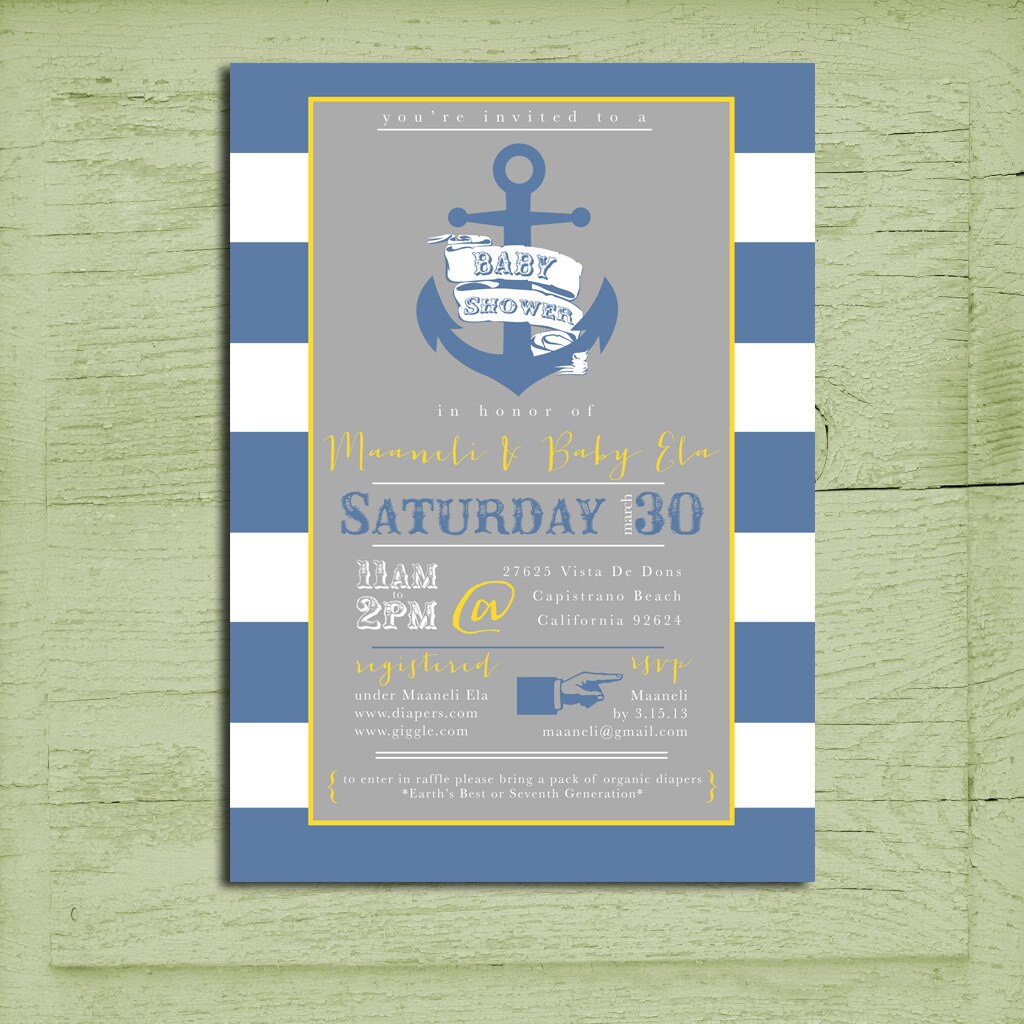 Printable Nautical Baby Shower Invitation - Etsy
