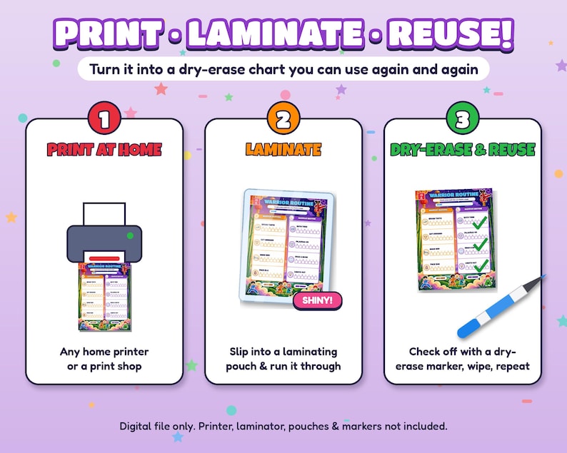 Kung Fu Kids Routine Chart Printable, Morning and Bedtime Routine ...