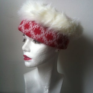 RED Winter Hat KUFFIEH STYLE Tarbouch Chapka fur keffiyeh image 6