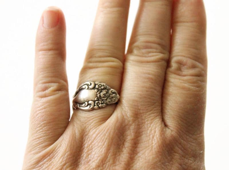 【ヴィンテージ】ONEIDA 1881 ROGERS製シルバースプーンリング Vintage Flatware Silver Plated Spoon Ring 1881 Rogers Oneida