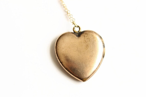 Vintage Gold Filled Heart Pendant Necklace - Mid … - image 1