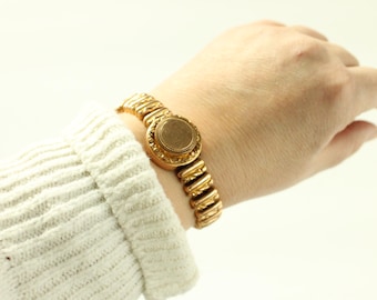 Antique Expansion Locket Bracelet - Gold Filled - Photo Locket Keepsake - Circa 1900's