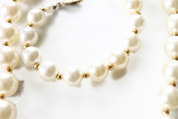 Vintage Pearl Necklace and Bracelet - Jewelry Set… - image 5