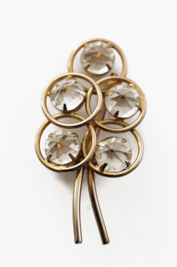 Broche Ancienne Rare - Bijou Vintage Français En Verre Ou Pierre - Métal - Occasion
