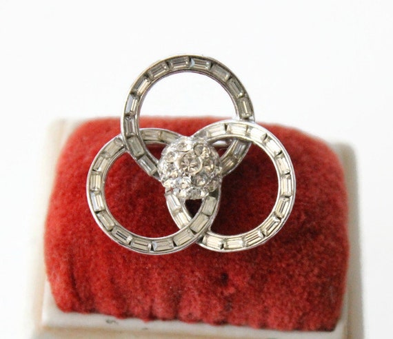 Vintage Bogoff Rhinestone Brooch - Mid Century Je… - image 1
