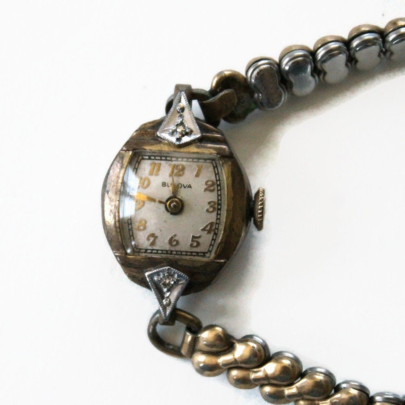 中華のおせち贈り物 Filled Gold 10k - Watch Women's Bulova Vintage - Diamond 2 時計