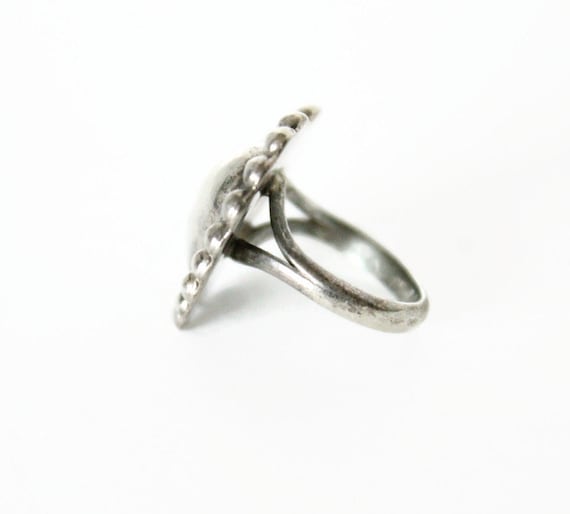 Vintage Sterling Heart Ring - Size 5 - image 2