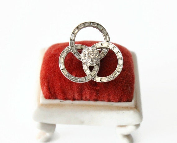 Vintage Bogoff Rhinestone Brooch - Mid Century Je… - image 4