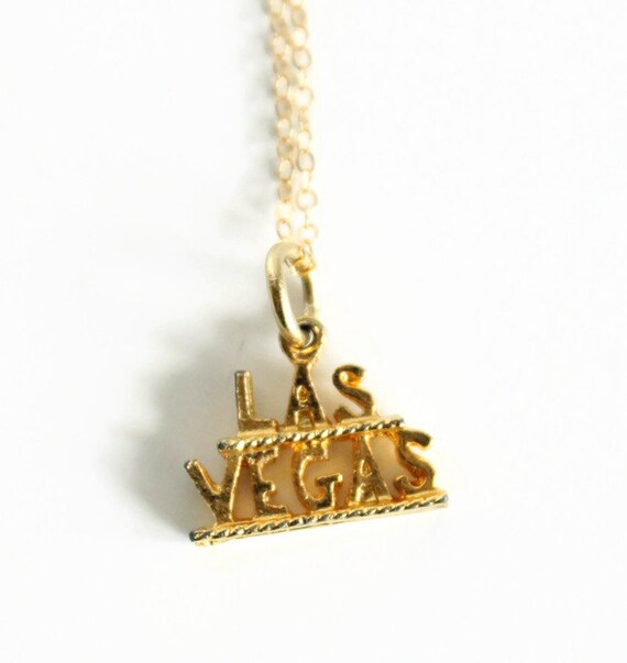Vintage Las Vegas Gold Charm Necklace - image 4