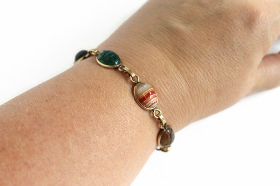 Vintage 12K Gold Filled Scarab Bracelet - BOJAR -… - image 2