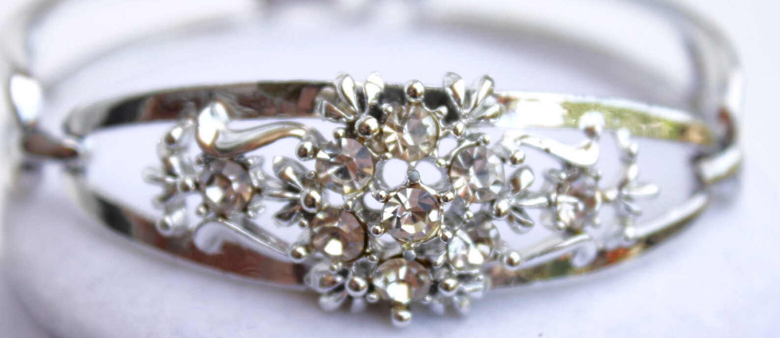 Vintage Silver Rhinestone Bracelet Designer Signed Coro Etsy