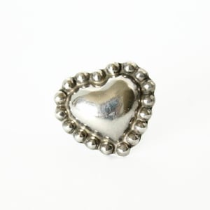 Vintage Sterling Heart Ring - Size 5