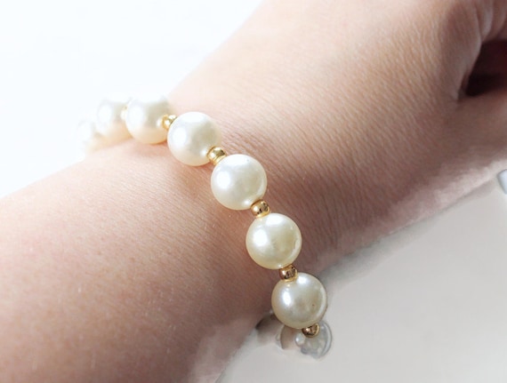 Vintage Pearl Necklace and Bracelet - Jewelry Set… - image 7