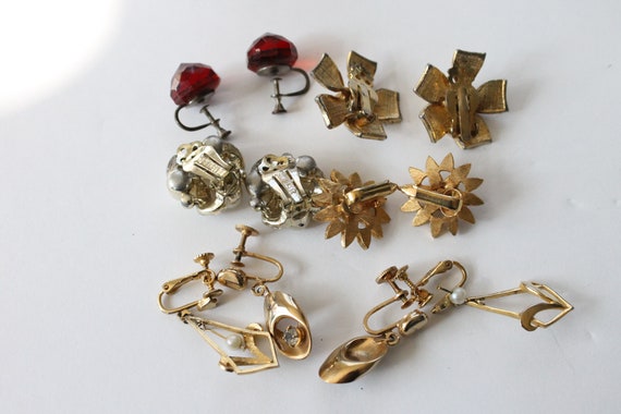 Lot De 6 Paires De Boucles D'Oreilles Vintage - Mélange De Fermoirs