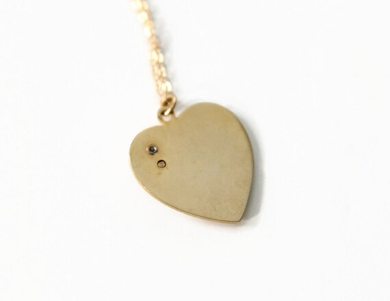 Vintage Heart Pendant Engraved Betty Necklace - G… - image 3