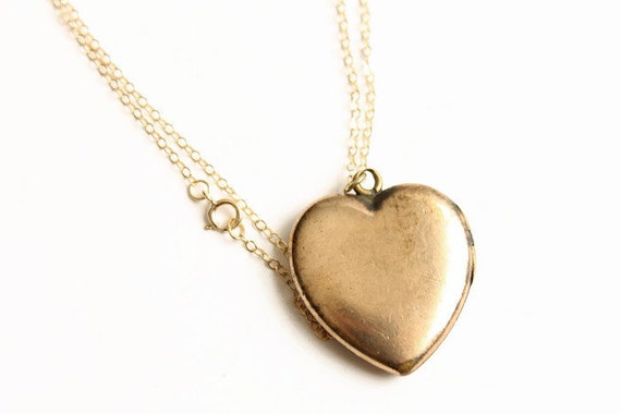 Vintage Gold Filled Heart Pendant Necklace - Mid … - image 3
