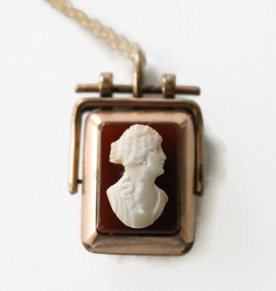 Victorian Agate and Carnelian Locket Spinner - An… - image 3