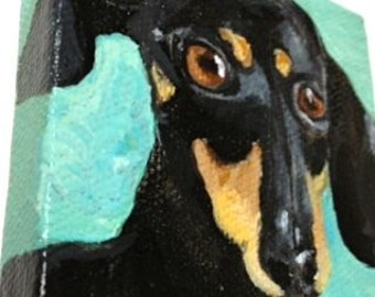 Custom Order for Jodi of  Slinky 3"x3" oil pet portrait on Etsy