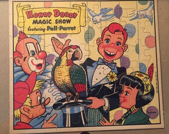 Vintage Howdy Doody Poll Parrot Magic Show Jigsaw Puzzle