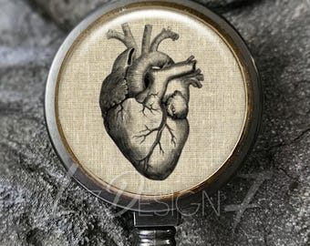 Human Heart Badge Reel -Heart Badge Holder - Nursing Badge Reel - Retractable Badge Holder - Anatomical Heart Badge Reel - Cardiology Doctor