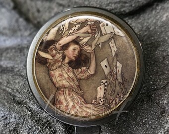 Alice in Wonderland Badge Reel, Photo Art, Retractable ID Holder -48