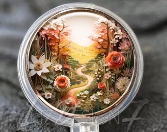 Delicate Flowers Retractable Badge Holder -Flowers Badge Reel - Flowers Badge Holder -Office Badge Reel -Teacher Gift -Nurse Badge Reel -414