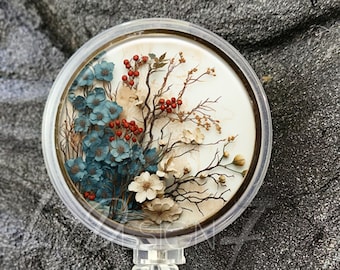 Delicate Flowers Retractable Badge Holder -Flowers Badge Reel - Flowers Badge Holder -Office Badge Reel -Teacher Gift -Nurse Badge Reel -422