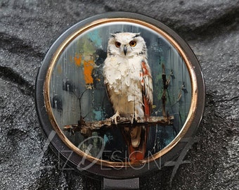 White Owl Badge Reel - White Owl Badge Holder - Own Retractable Badge ID Holder - Nursing Badge Reel - Office Badge Reel-Teacher Gift - 388