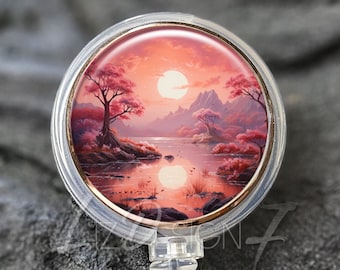 Sunset Mountains Retractable Badge Reel – Teacher, Nurse Gift -374