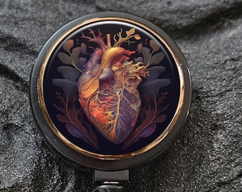 Human Heart Badge Reel - Human Heart Badge Holder with Linen - Medical Badge Reel - Cardiology Badge Reel - 561