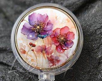 Delicate Flowers Retractable Badge Holder -Flowers Badge Reel - Flowers Badge Holder -Office Badge Reel -Teacher Gift -Nurse Badge Reel -360