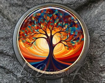 Watercolor Tree of Life Retractable Badge Holder - Bright Colors Tree Badge Reel - Office Badge Reel -Teacher Gift -Nurse Badge Reel - 302