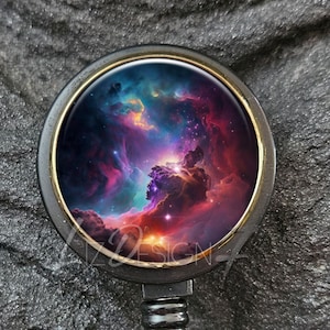 Nebula Badge Reel - Space Nebula Badge Holder - Retractable Badge ID Holder - Nursing Badge Reel - Name Holder Badge -Office Badge Reel -265