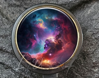 Nebula Badge Reel – Retractable ID Holder, Space Art -265