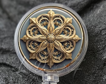 Art Nouveau Badge Reel - Cameo Badge Holder - Brooch Badge Holder - Decorative Art Nouveau Brooch Badge ID Reel - Office Badge Reel - 218