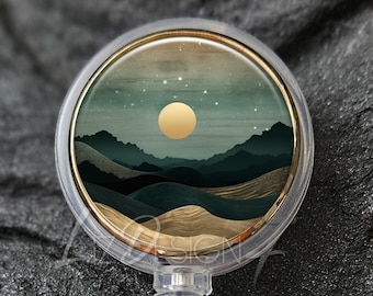 Green and Gold Mountains Badge Reel – Retractable ID Holder -314