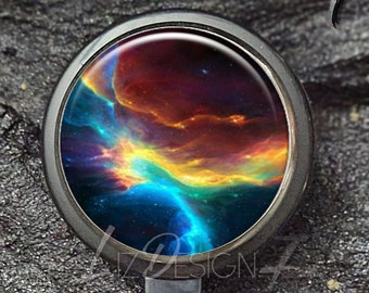 Nebula Badge Reel - Space Nebula Badge Holder -Retractable Badge ID Holder - Nursing Badge Reel - Name Holder Badge - Office Badge Reel -191