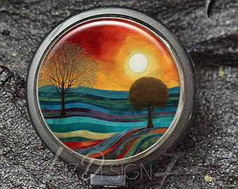 Sunset Retractable Badge Holder -Fall Colors Badge Reel - Colorful Fall Badge Holder -Office Badge Reel -Teacher Gift -Nurse Badge Reel -292