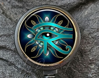 Eye of Ra Badge Reel - Eye of Ra Badge Holder - Retractable Badge ID Holder - Nursing Badge Reel - Name Badge Holder -Office Badge Reel -151
