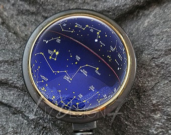 Star Constellation Retractable Badge Holder - Space Badge Reel - Office Badge Reel- ID Holder - Star Constellation Badge Reel