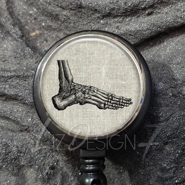 Human Foot Badge Reel -Anatomical Foot Badge Reel -Nursing Badge Reel -Retractable Badge Holder -Orthopedic Surgeon -Anatomy Badge Reel -508